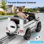 Licensed Mercedes-Benz G63 Car for Kids, 12V 7AH Ride on Car w/Parent Remote Control, LED Headlights, Music Player & Horn, Soft Start, Low Battery Prompt, Kids Electric Car (Ivory White)