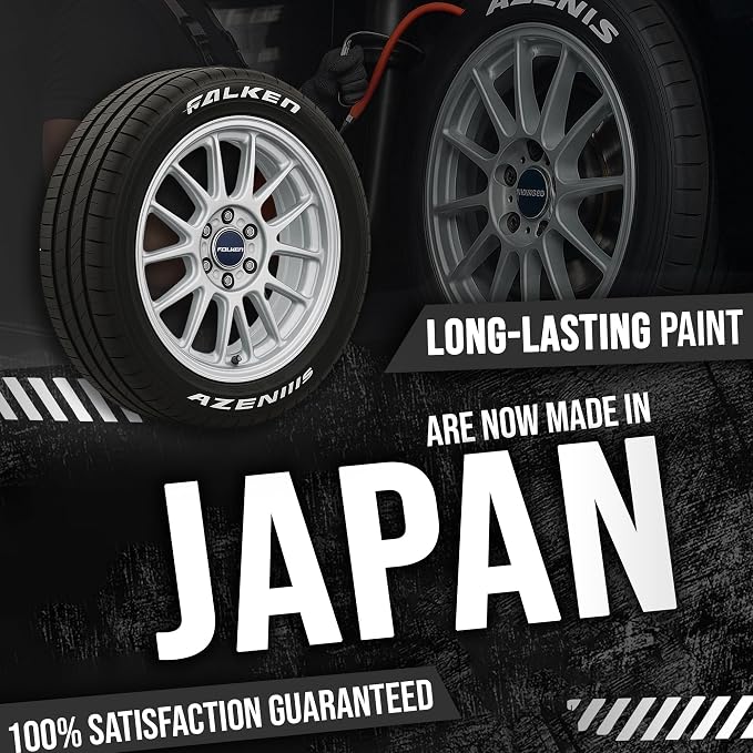 White Tire Paint Pen - Waterproof Permanent Paint pens for Car Wheels Lettering | Car Wash Safe and Durable | Made in Japan (Pack of 1)