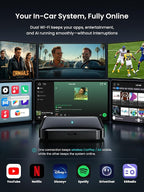 Magic AI Box Wireless CarPlay & Android Auto Adapter, Car Video Box for OEM Wired CP/AA, Dual WiFi & Bluetooth IoT Hub, Supports for Netflix/YouTube/TikTok/TF Card