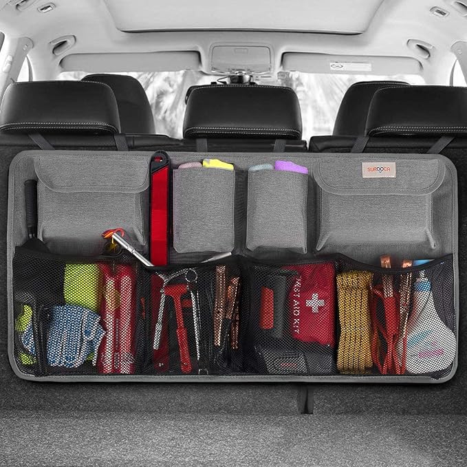 Car Trunk Organizer, LARGE CAPACITY(43 x 19 in) Car Storage Bag with 8 Pockets, 7X Upgraded Trunk Storage Organizer for Car, SUV, Truck, MPV