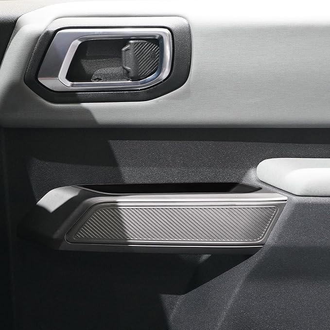 HGWEI Door Handle Storage Organizer Compatible with Ford Bronco 2021-2026 Interior Accessories, 4 Doors Side Handle Front And Rear Inserts Pocket Tray, Black (Not for 2 Door & Bronco Sport)
