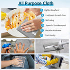 Grey Microfiber Cleaning Cloth -Pack of 12, Highly Absorbent Cleaning Rags, 16"X12" All Purpose Cleaning Towels for Housekeeping, Kitchen, Car, Lint Free and Reusable Microfiber Towels