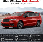 Pacifica Rain Guards - Window Visors for Chrysler Pacifica 2017-2025 2026, Outside-Mount Tape-On Side Window Wind Deflectors for Pacifica Accessories, Vent Visors Shades Rainproof Black 4PCS