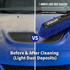 Car Duster Exterior - 25" Wood Handle | Wax Cotton Hair Scratch Free Cleaning for Cars/SUV/Truck/RV Roofs & Windshields | Waterless Dust & Pollen Remover