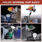 Cup Holder Expander for Car,Upgraded Car Cup Holder Expander Adapter with Offset Adjustable Base and 8" Tray, Fit Most Large Bottles and Mugs-Yeti Ramblers 14/24/36/46oz, Hydro Flasks 32/40oz