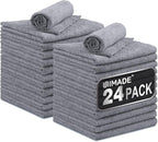 Microfiber Cleaning Cloth, 24 Pack Reusable Microfiber Towels for Cars Lint Free Cleaning Shop Towel Rags for Home Kitchen Automotive Bar Mechanic Restaurant Garage, 11"x 12", Grey