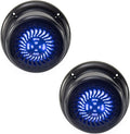 RV Flush Mount Speaker | Exterior 5.25" Black Wavy Blue LED | Waterproof (2 Pack)