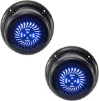 RV Flush Mount Speaker | Exterior 5.25" Black Wavy Blue LED | Waterproof (2 Pack)