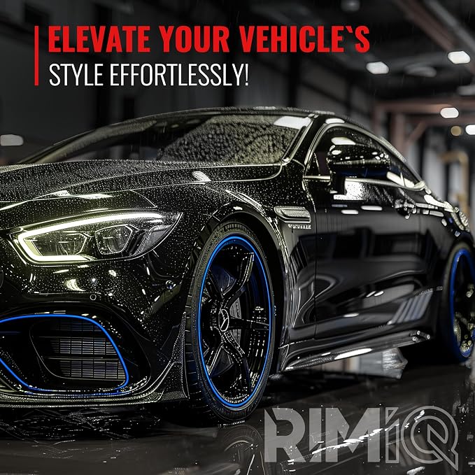 BASiQ Universal Styling Trim - 26 Feet, 6 Colors, Flat Design, Easy to Apply with Premium 3M Tape - Versatile Rim Styling and Color Accent for Cars, Trucks, SUVs - Blue