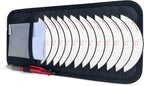 CD Case Holder for Car - Sun Visor Organizer for 12 CD’s/Dvd’s, 1 Mesh Pocket & 1 Horizontal Pen Holder - Safe, Ergonomic Design (Black)
