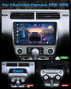 4+64GB Car Radio for Chevrolet Chevy Camaro 2010-2015: 9 Inch 1280 * 800 HD IPS Touchscreen GPS Navigation FM 5G WiFi Wireless Carplay Andriod Auto SWC Backup Camera