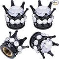 4PCS Crown Bling Tire Stem Valve Caps, Crystal Diamond Car Wheel Tire Valve Caps Universal Copper Core Stem Covers for Cars, SUV, Trucks, Bikes, Motorcycles, Bicycles (Black & Silver)