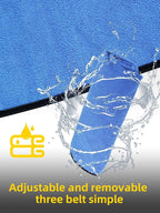 1PC Waterproof Towel Car Seat Cover - 525g Heavy Duty 3-Layer Microfiber Sweat Protector for Bucket Seats - Non-Slip Machine Washable Universal Fit for Gym, Yoga, Beach, Pets & Outdoors-Blue