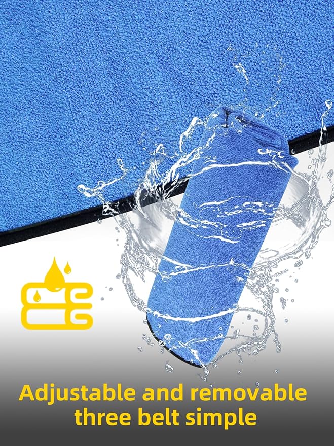 1PC Waterproof Towel Car Seat Cover - 525g Heavy Duty 3-Layer Microfiber Sweat Protector for Bucket Seats - Non-Slip Machine Washable Universal Fit for Gym, Yoga, Beach, Pets & Outdoors-Blue