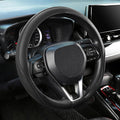 Steering Wheel Cover 14-14.25 inch (35.5-36 cm) Small Size, Microfiber Leather, Non-Slip Comfortable Grip, Fits Cars Prius Civic Model 3 Model Y Camaro, Black