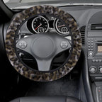 Fuzzy Steering Wheel Cover, Leopard Fluffy Car Wheel Cover for Women Men, Soft Furry Vehicle Steering Wheel Protector Warm Non-Slip Car Accessories 15 inch Universal Fit Auto, Suvs, Truck