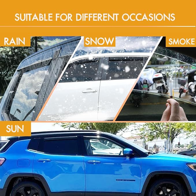 Side Window Visors rain Guards Vent Rain Guard Sun Shade for 2007-2014 Chevy Silverado/GMC Sierra 1500/2500HD/3500HD Extended Cab Pickup Window Deflectors Vent Truck Accessories Smoke, 4pcs 94040