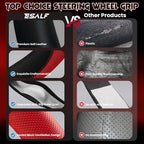 Soft Leather Steering Wheel Cover with Breathable Design and Anti-Slip Grip, Specially Designed for 14.5-15.2 inch Circular Steering Wheels