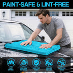4 Pack Twisted Loop Car Drying Towel, Microfiber Towels for Cars 24"x36", Reusable Shammy Quick Dry Cloth for Auto, Boat, Kitchen, Windows & Bathroom（Blue）