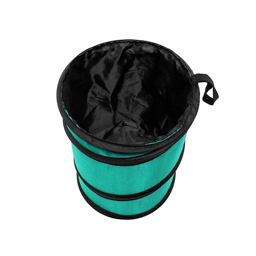 Automotive Waterproof Portable Collapsible Small Trash Can Garbage Container fits Most Cars,Polyethylene, SUVs, and Trucks Mint Universal fit