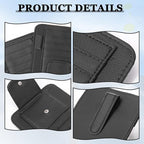 2 Packs Car Sun Visor Organizer, Sunglasses Holders for Car Sun Visor PU Auto Interior Accessories Storage Travel Document Holder with Multi Pocket (6.1 x 4.93 Inches, Black)