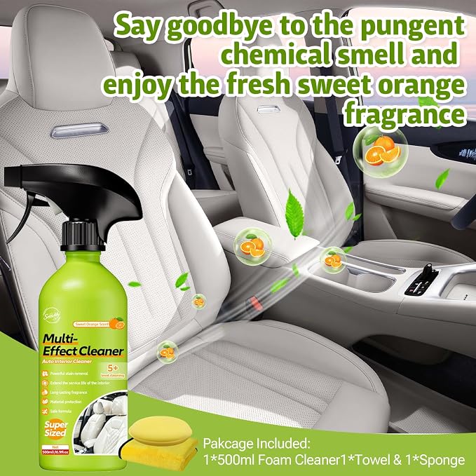 Car Interior Polish Ceiling Foam Headliner Roof Fabric Cleaner Spray Kit