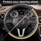 Steering Wheel Cover Neoprene Material Most Cars Men&Women Universal 15 inch Premium Non-Slip Spring Steering Wheel Protector Floral Car Accessories