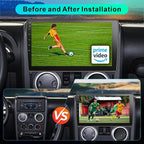 8 Core Car Radio Stereo Upgrade Android for Jeep Wrangler JK 2007-2018 with Wireless CarPlay/Android Auto, 10.2 '' Touchscreen Head Unit GPS WiFi AM/FM SWC