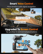 X5 Duo 4K+2.5K Dash Cam Anti-Shake, 8MP STARVIS 2 IMX678 IMX675, Dual Car Camera Front and Rear, 5.8GHz Wi-Fi GPS, Included 64GB Card, Voice Control, Touch Screen, Parking Mode