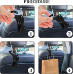 2 Pack Car Hooks, 2021 New Bling Rhinestones Crystal Hooks Car Decorations Auto Seat Back Organizers Strong and Durable Backseat Hanger Storage Universal for SUV Truck Vehicle (Black)