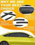 6-pcs Low-Profile Window Rain Guard for 2023-2026 Honda Accord SE LX EX EX-L Sport-L Rain Guards Side Window Visors Extra-Thick Vent Visor Window Deflectors Tape-on Vent Shades Car Accessories