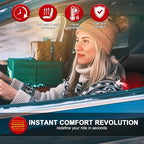 Cooling Car Seat Cover with 16 Fans Cooling Car Seat Cushion with Massage Adjustable Temperature 12V Seat Cooler Car Seat Cooling Pad Ventilated Seat Cover for Car (3 in 1, Black)