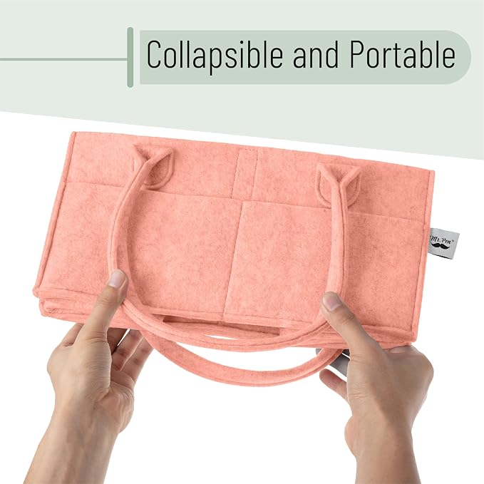 Mr. Pen- Baby Diaper Caddy Organizer, Coral | Nursery Storage Bin and Car Organizer for Diapers and Baby Wipes