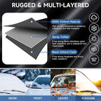 Car Windshield Snow Cover with Side Mirror Cover & 2 in 1 Brush | Thickened 4 Layers, Cold Protection, Ice Scraper, For Most Cars SUVs Trucks
