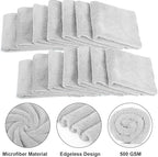 30 Pcs Edgeless Microfiber Plush Towels for Cars Detailing Drying Wash Polishing Absorbent Cleaning Cloths, 500 GSM (16 x 16 Inch,Light Gray)
