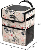Car Trash Can - Leak-Proof Car Organizer and Storage Bag for The Back/Front/Console of Any Cars,Sedans, SUVs & Trucks Easy-to-Install Car Accessory Interior, Flamingo Print