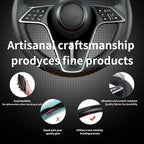 3Pcs Carbon Fiber Steering Wheel Cover Universal Fit 99% Cars | Non-slip soft grip, easy to wipe clean, quick to install, perfect for daily commutes and road trips, Black