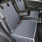 Grey Dog Car Seat Cover for Back Seat,Non-Stick Fur,Pet-Friendly and Waterproof - Universal Fit Interior Protector for Auto, Van, SUV - Ideal for Kids and Pets