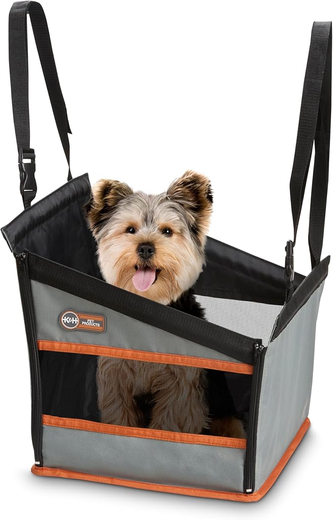 K&H Buckle N Go Dog Car Seat for Small Dogs, Waterproof Fabric, Breathable Mesh Sides, Adjustable Seatbelt Leash, Pet Car Seat for Small Pets- 16 X 14 X 14in