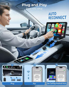 2-in-1 Wireless CarPlay & Android Auto Adapter – Instant Auto-Connect, Low Latency, USB-C & USB-A Compatible for Factory Wired CarPlay Vehicles