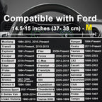Car Steering Wheel Cover for Ford Escape,Explorer,Fusion,Focus,Bronco,Transit,Edge(Diamond Quilted - Black+Gray- Standard Size)