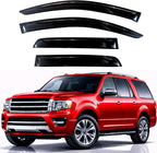 KPY Rain Guards Fit for 1997-2017 Ford Expedition & 2007-2017 Ford Expedition XL, Out-Channel Window Visors Vent Wind Deflectors 4PC, Car Accessories for 1998-2017 Lincoln Navigator