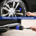 24Pcs Car Detailing Kit, Car Detailing Brush Set, Car Wash Cleaning Kit, Car Detailing Brushes, Professional Car Care Kit for Interior Exterior Wheels, Blue