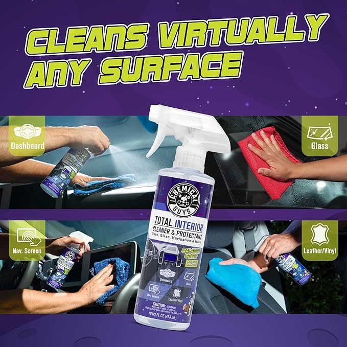 Total Interior Cleaner & Protectant - 2 Pack (16 oz Each) All-in-One Car Interior Cleaner for Dash, Seats, Carpet, Glass, Vinyl, Leather, and Plastic - Galactic Scent