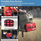 401 Pieces First Aid Kit with 2 Chest Seals & Israeli Bandage -Waterproof, Expandable Trauma Bag for Home, Car, Camping, Outdoor Emergency (Labeled Compartments, MOLLE Mountable)
