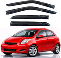KPY Rain Guards Fit for 2005-2010 Toyota Yaris Hatchback, Out-Channel Window Visors Vent Wind Deflectors 4PC, Car Accessories for 05-10 Yaris Hatchback (Excludes Sedan)