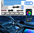RGBW Acrylic Car Interior Led Kit, Car Accessories 22 in 1 Car Ambient Lighting Kits with APP Control and 213 Color Modes, Multicolor RGBW Neon Car LED Strip Lights with Music Mode
