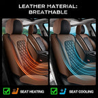 Coverado Car Seat Covers Front Seats, Premium Breathable Waterproof Faux Leather Full Set with Rear Protectors, Luxury Automotive Interior for Sedans SUVs Trucks – CoffeeBlack