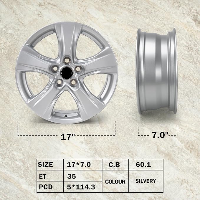 New 17'' x 7" Aluminum Alloy Wheel Rim Compatible with 2019-2023 Toyota RAV4, Factory Replacement Rim, Direct Fit, OEM Design Replacement Rim
