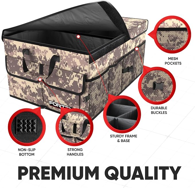 Trunk Organizer For SUV Car Trunk Organizer, Foldable Storage, Car Accessories for Women Men, Collapsible Bag, 600D Oxford, Non Slip Bottom, Straps, Soft Cover (50L)